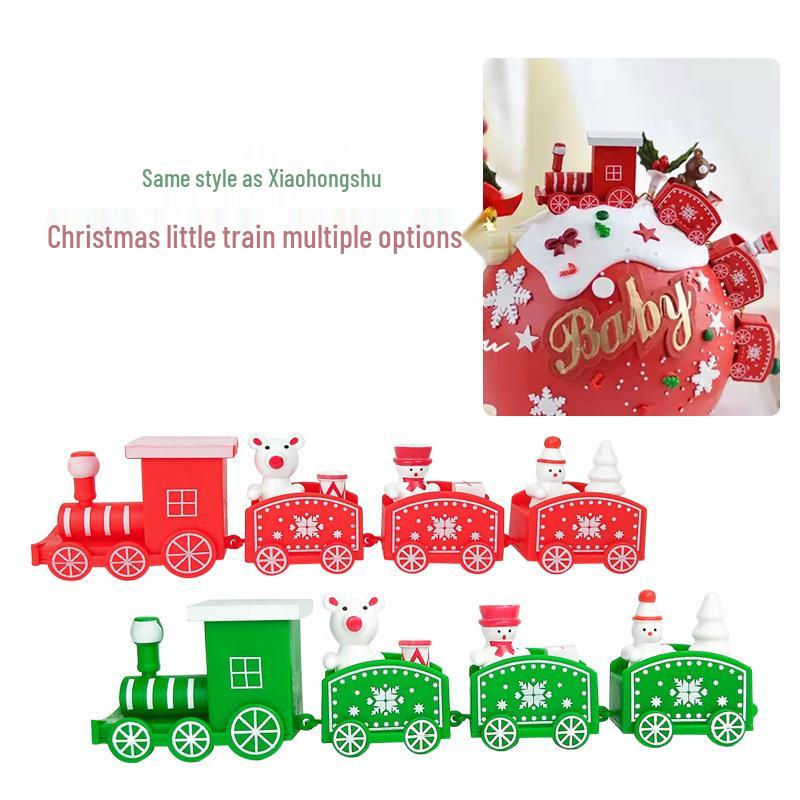 Christmas Train Ornament Cake Decoration - Children's Birthday & Dessert Table Accessory