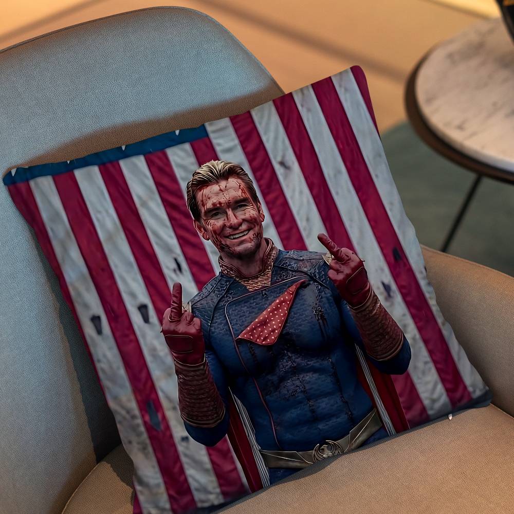 Cool Soldier Boy Movie Homelander Cushion Cover Suitable For Sofa Car Bedroom Office Cushions Decorative Pillow Case