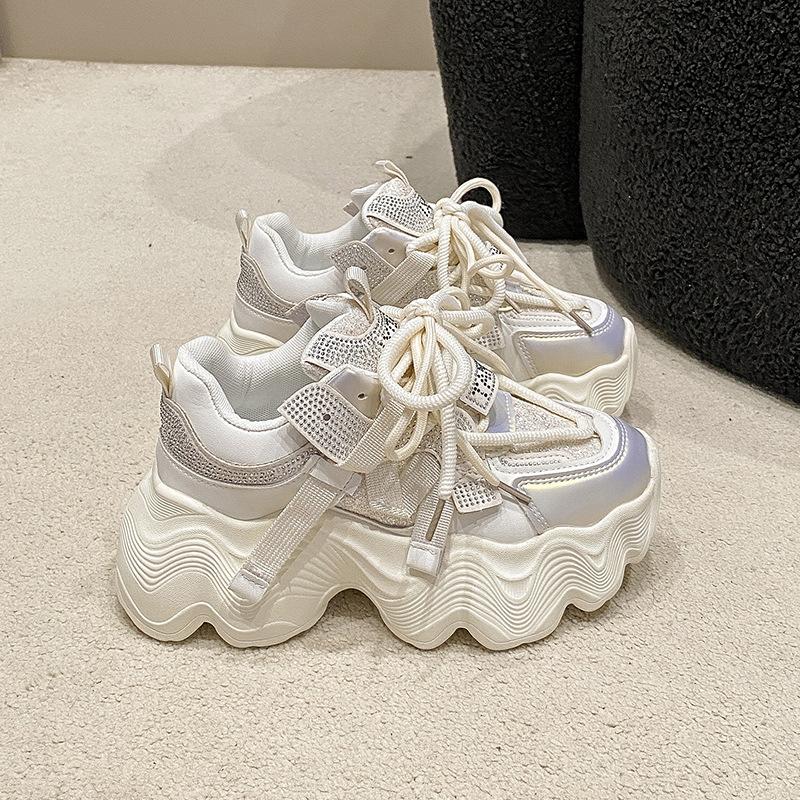 

2025 autumn new breathable mesh women s shoes thick-soled heightening dad shoes versatile casual sports shoes running shoes 34