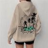 Design Sense Simple Fashion Design Sense Coconut Tree Printed Hooded Sweater Simple and Versatile