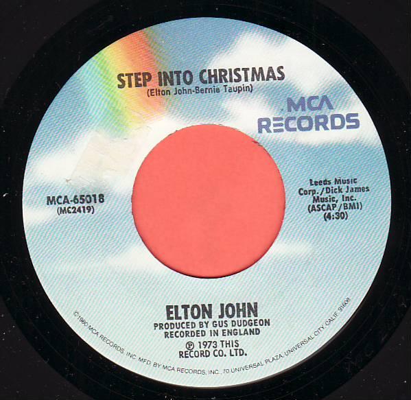 7inch Record ELTON JOHN Step Into Christmas Ho Ho Ho MCA65018 MCA 1980 Japan Rock Used