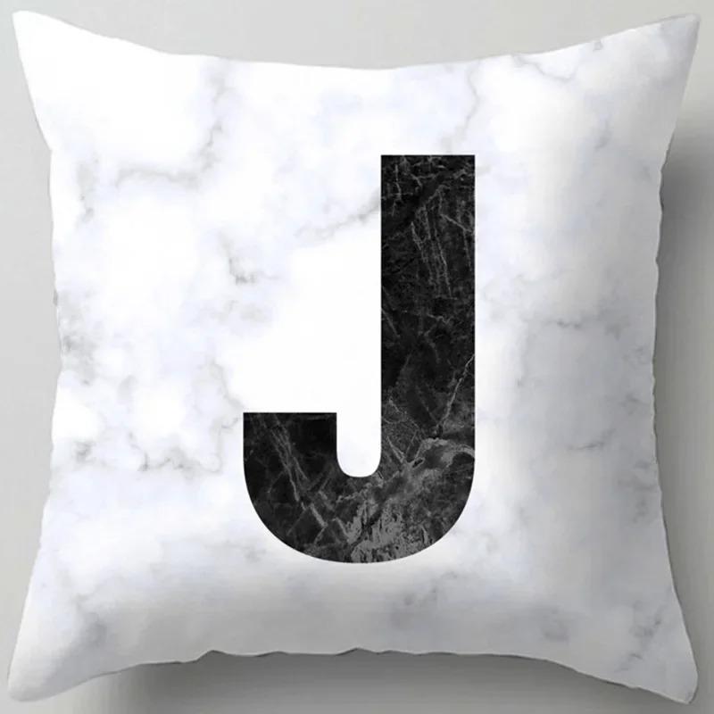 Home Decor Marble Letter Printed Pillowcase Decorative Pillow Sofa Cushion Cover