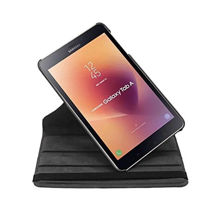Cover Case For Samsung Galaxy Tab A 8.0 2017 A2S T380 T385 SM-T385 SM-T380 360 Degree Rotating PU Leather Flip Tablet Case Glass