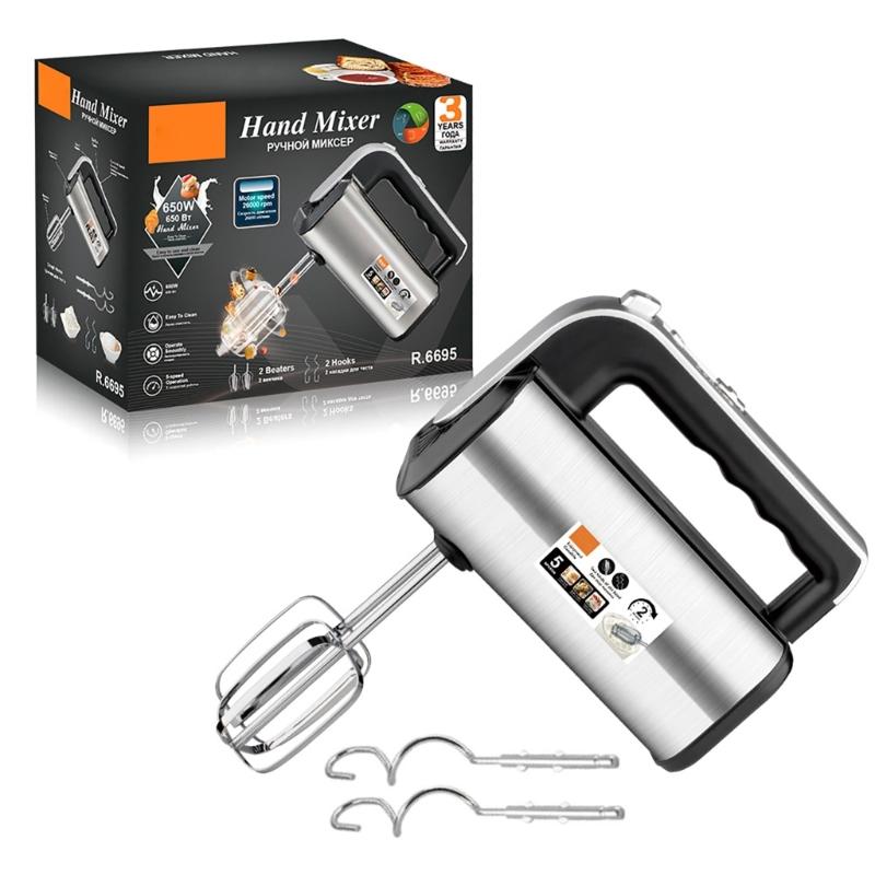 

Ручной миксер электрический 650 Вт миксер 5 скоростей ручной миксер нержавеющая сталь