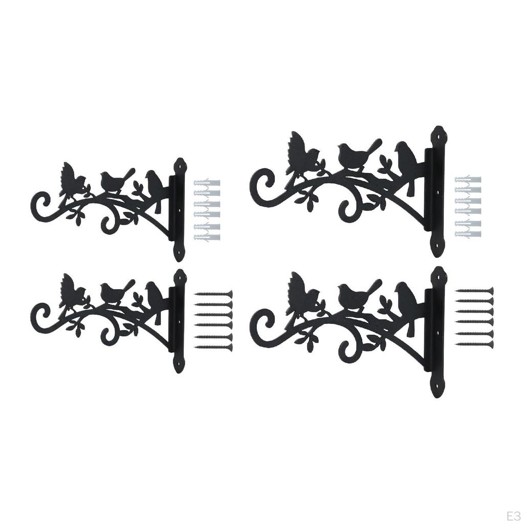 2 Pieces Outdoor Plant Hangers Hanging Brackets Stylish Wall Mounted Hooks Holders for