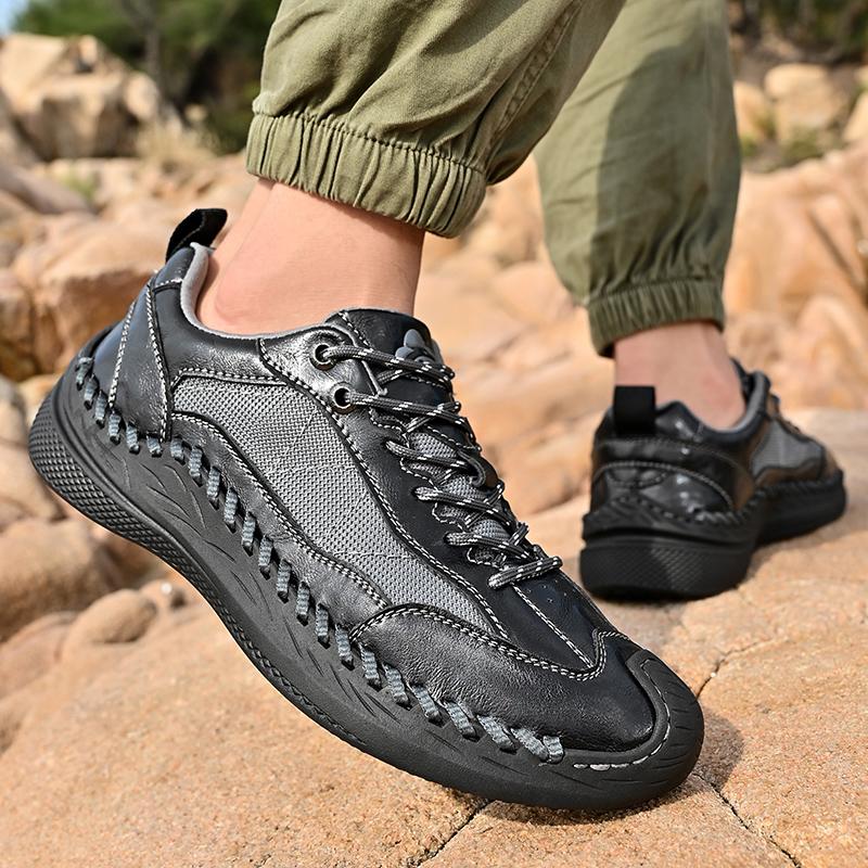 Handmade Retro Cow Leather Shoes Men Loafers Comfortable Casual Shoes Moccasins Men Flats Shoes