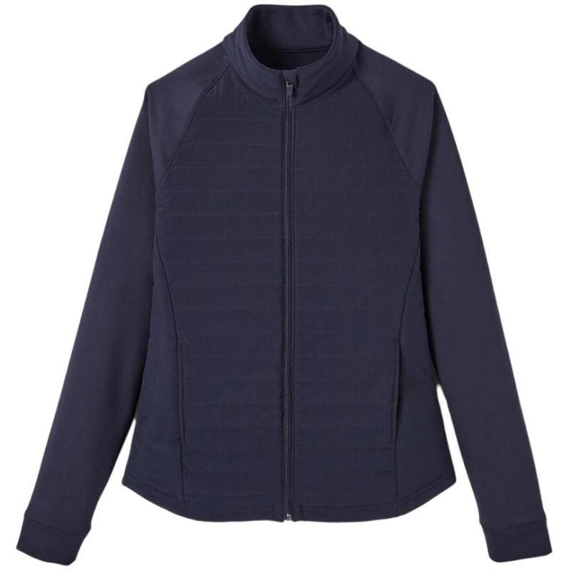 

Decathlon Женская термокуртка на молнии с воротником для активного отдыха и спорта на открытом воздухе, сине-черная XS