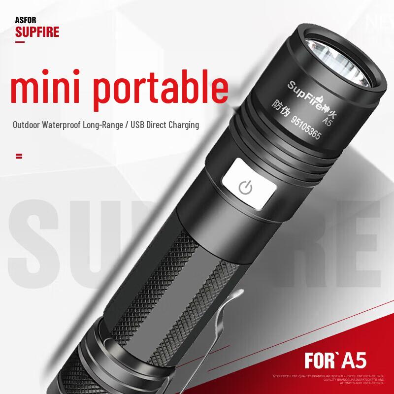 SupFire A5 USB Rechargeable LED Flashlight