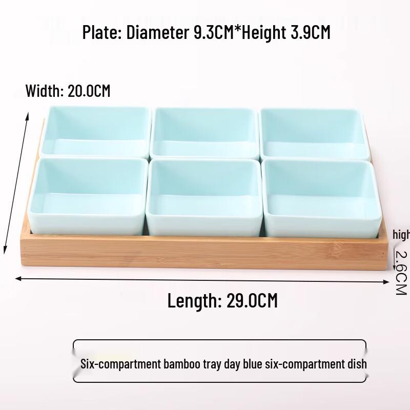 Japanese Style Melamine 6-Compartment Snack Serving Set