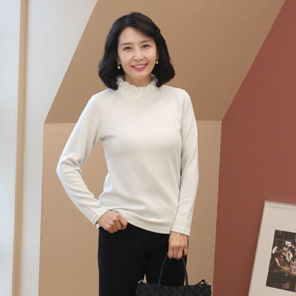 Shiz Madam Chiffon Collar Pearl Metal Blouse T57448