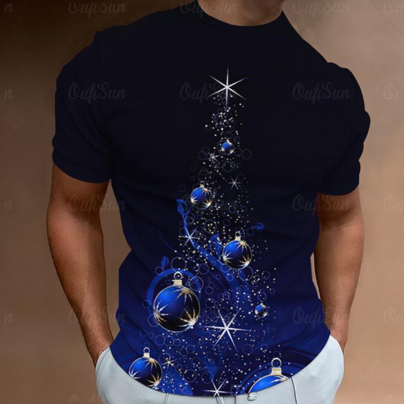 Christmas T-Shirts For Men 3d Santa Claus Printed Street Designer Short Sleeved Loose Oversized T Shirts Fashion New Tops Tees
