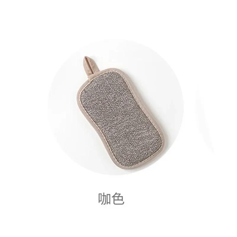 

1/4 шт. Губка для мытья посуды из бамбукового волокна, двусторонняя, щетка для мытья посуды, салфетка для чистки сковородок, многоразовая, кухонный инструмент для уборки дома, губка коричневый
