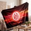 Mainz 05 Personalized Fleece Blanket With Football Logo, Custom Name Text Soft Warm Home Throw Blanket