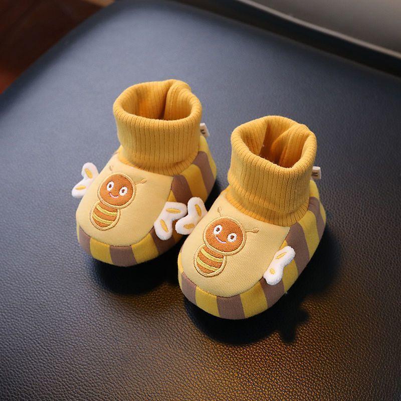 Baby Autumn Cotton Socks Shoes With Nonslip Sole For Toddler Learning To Walk