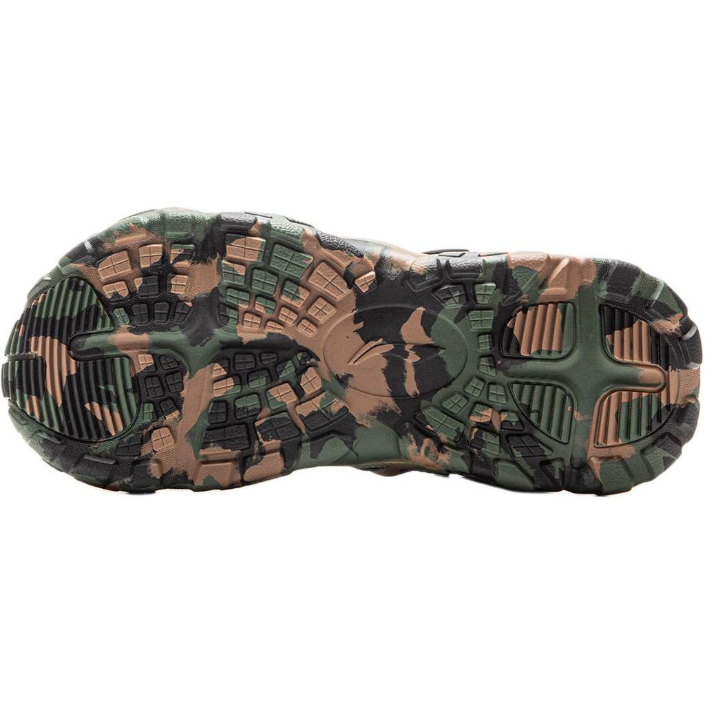 Li Ning Kids Outdoor Comfortable Versatile Non-Slip Low-Top Sandals Kids Sandals Black Green YKEV016-7