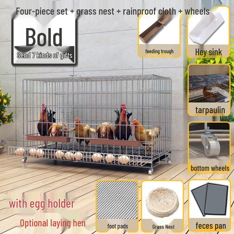 Large Automatic Chicken Coop with Folding Cage & Manure Cleaning System for Chickens, Ducks, and Geese