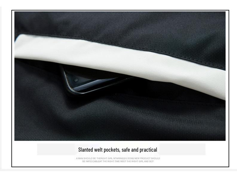 Hong Kong Style Color Block Waterproof Baseball Jacket - Men's Trendy Fashion for Spring & Autumn