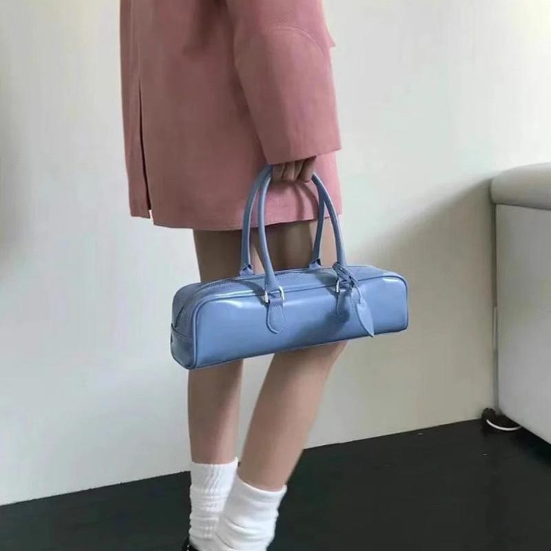 Fashion Pu Leather Shoulder Bags Vintage Ladies Solid Color Hand-Held Underarm Bags Casual Large Capacity Women'S Handbags Quality