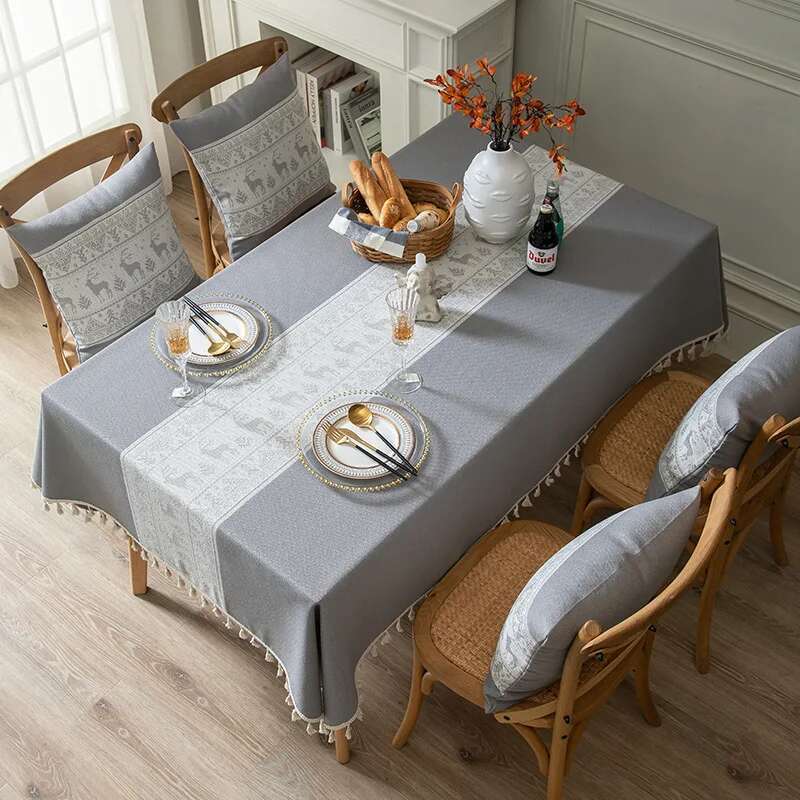 Nordic Fresh Fabric Tablecloth Simple Modern High-end Light Luxury Rectangular Dining Table Cloth Coffee Table Cloth And