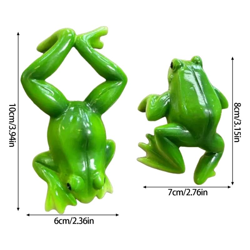 2 Pack Fluorescent Treefrog Farmer Clamps Permanent Rosin Statues For Deck Porch Border Decoration Night Glowing Halloween Accessories