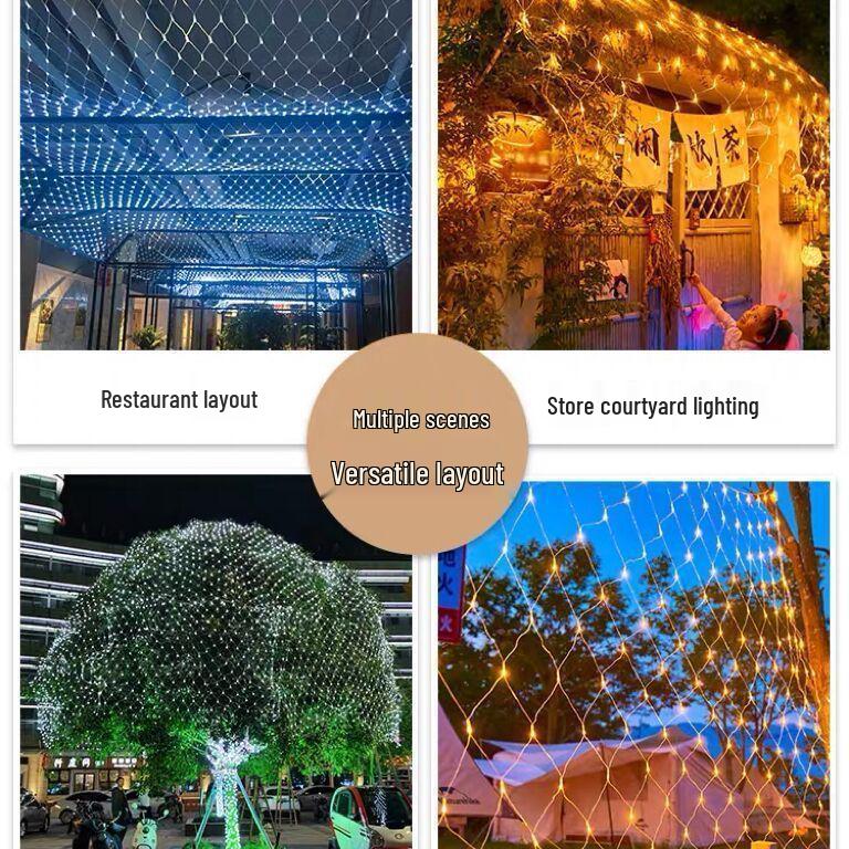 Preferred Outdoor Twinkling Star LED Solar Mesh Fairy Lights
