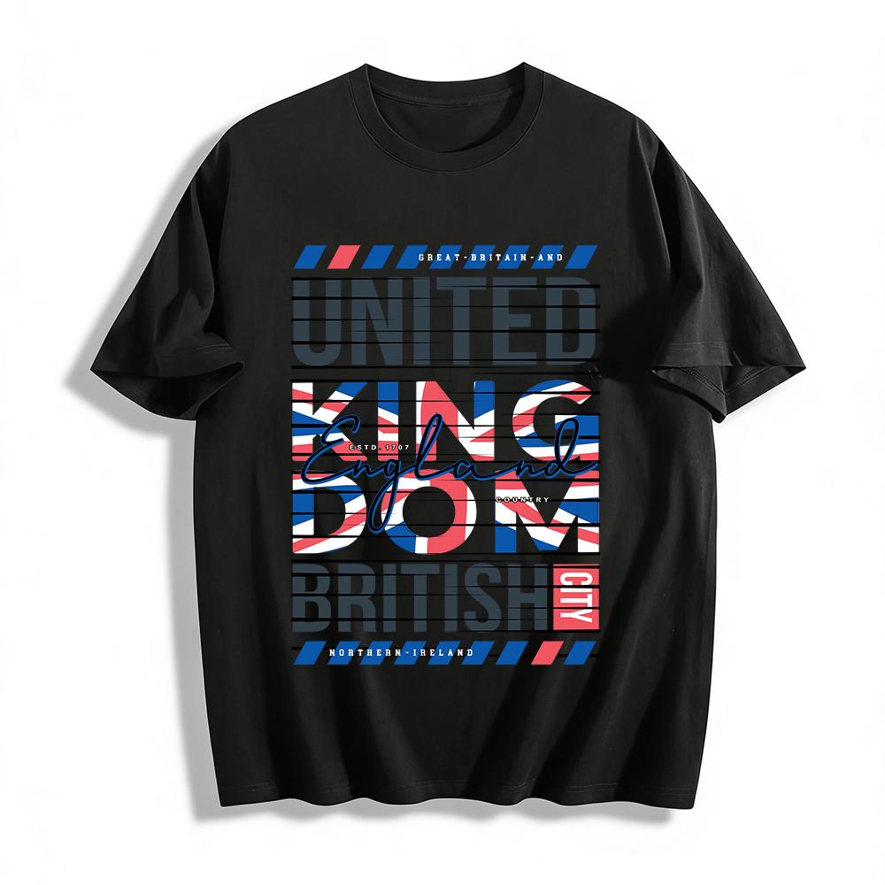 

Vintage British Style Union Jack Print Unisex Short Sleeve T-Shirt Pure cotton T-shirt XXS