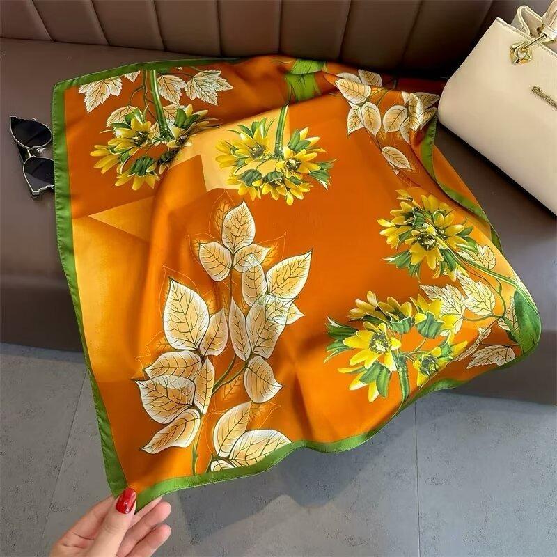 70 silk scarf square scarf high sense fashion versatile professional simulation silk small scarf versatile printed women's silk scarf