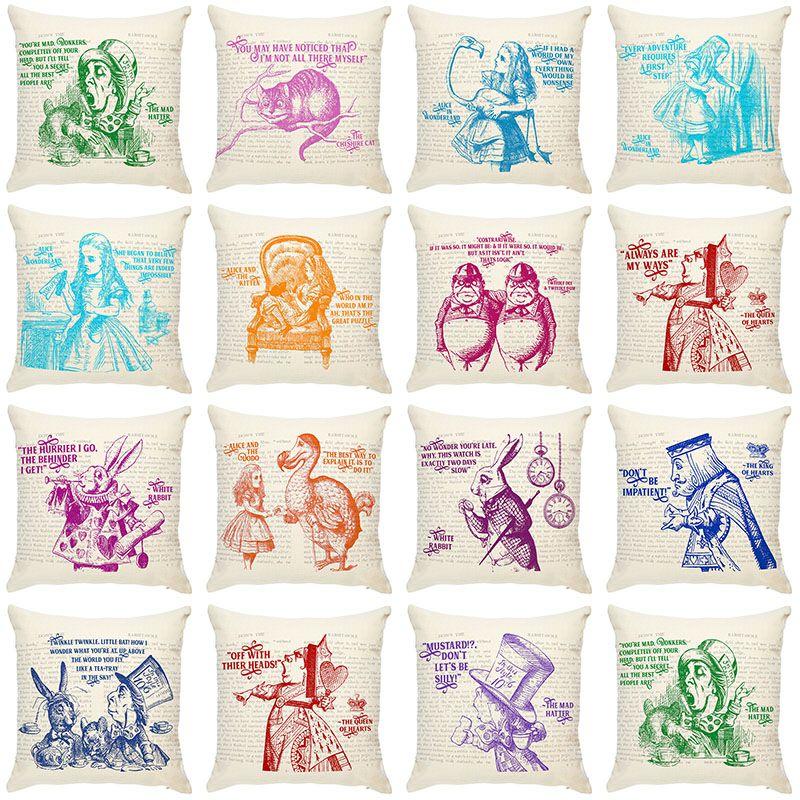 Elegant Alice In Wonderland Cushion Mad Hatter Pillow Perfect For Christmas Gift And Home Decoration