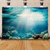 Polyester Ocean Sunlight Underwater Scene Backdrop,Versatile Room Decor for All Seasons,Wall Banner for Photo Booths,Parties and Holiday Decorations