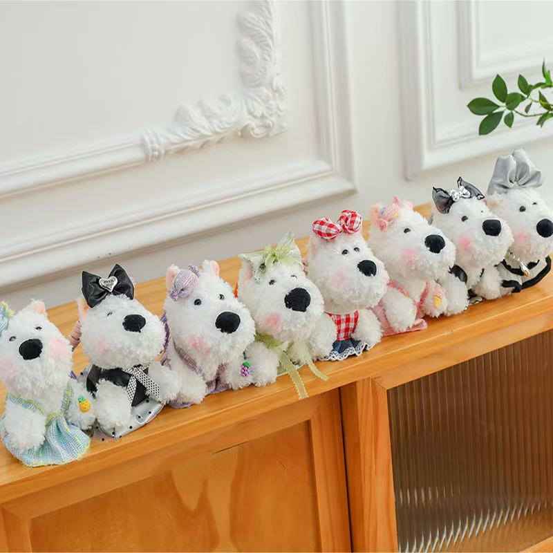 Internet celebrity West Highlands plush dog scrawled puppy plush pendant cartoon doll with keychain bag