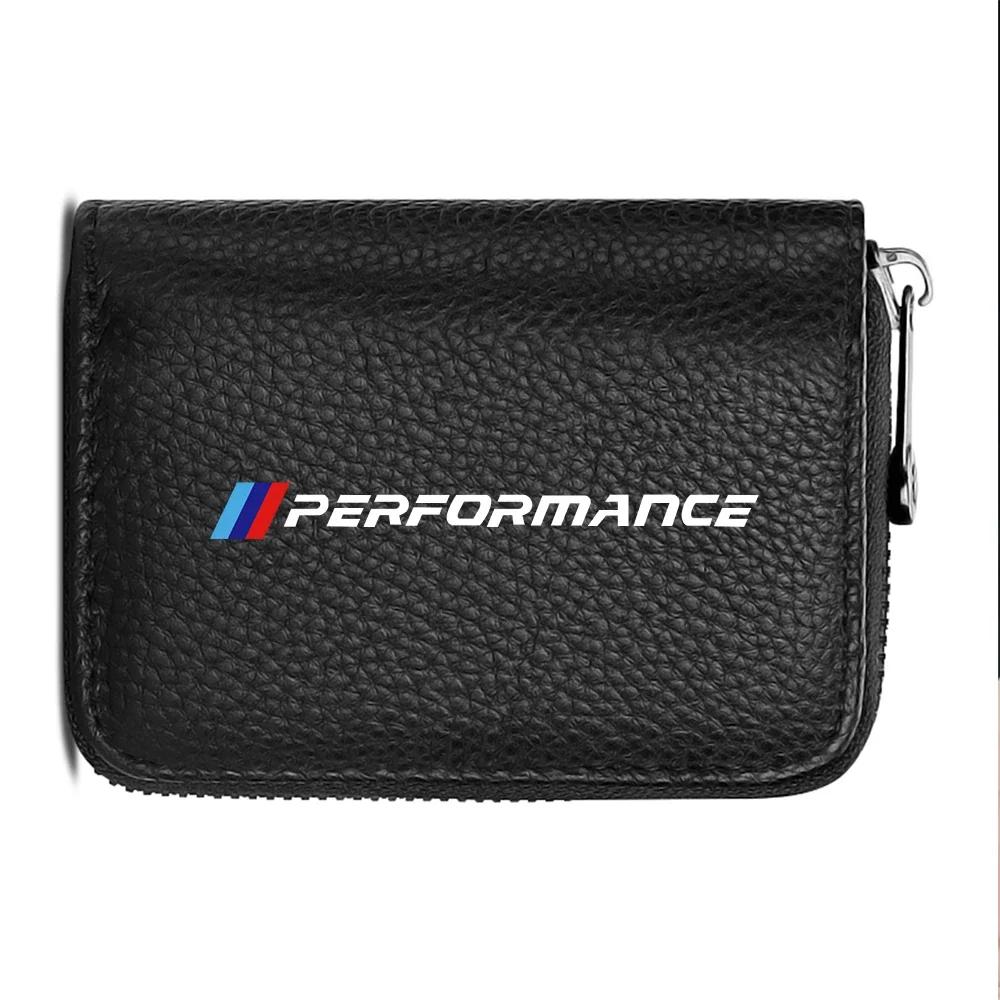 BAAZ2 Car Sticker For BMW For BMW PU Leather Men Women Card Holder Small Zipper Wallet Solid Coin Purse Accordion Design rfid ID Busin
