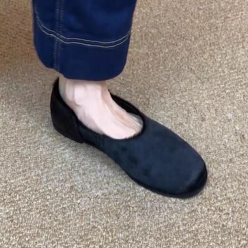 Fur Flats Shoes Loafers Women Casual Shallow Autumn 2025 Trend Furry Comfort Soft Sole Brand New