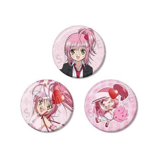 TV Anime Shugo Chara! Amu Hinamori & Amulet Heart & Ran Glitter Can Badge 3-Piece Set