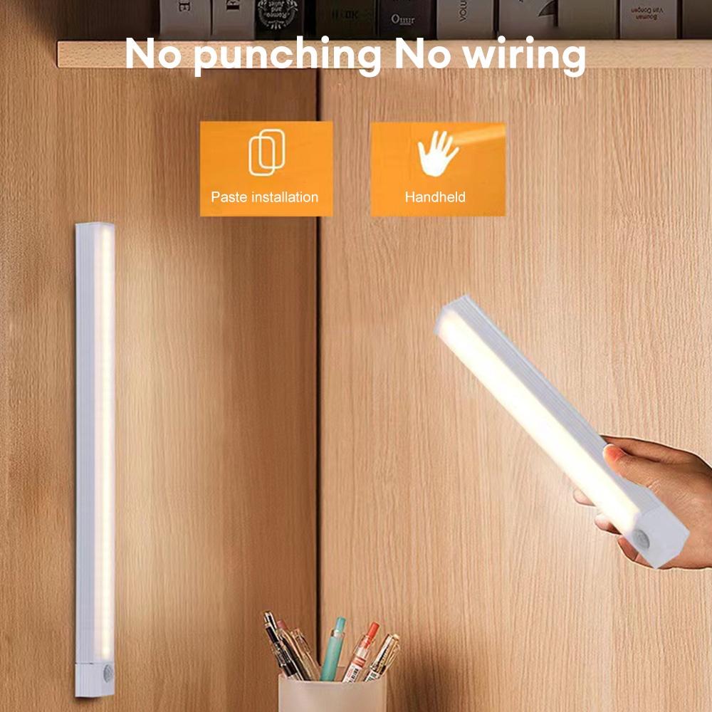 LED Bar Light Motion Sensor Night Light Wireless Under Cabinet Lights For Kitchen Closet Cabinet Wardrobe Lighting Cabinet Light