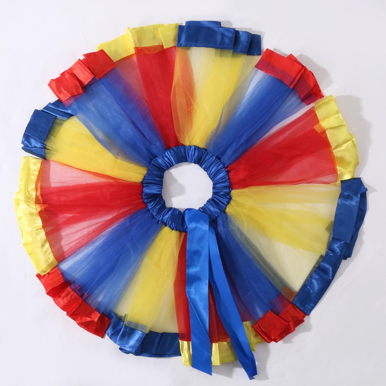 

Короткая балетная юбка для девочек. Юбка для выступления. Прозрачная красочная юбка. Полуюбка. S синий