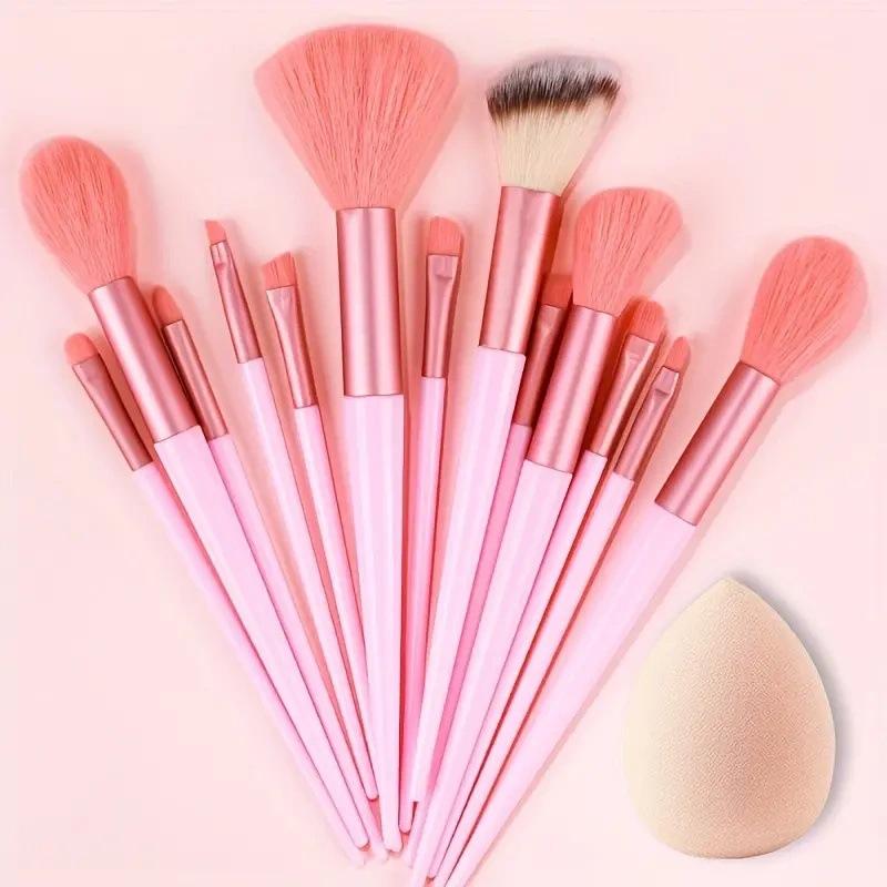 13-Piece Makeup Brush Set Season Green Brown Coffee Color Soft Bristles Non-Shedding Brush Set Eyeshadow Loose Powder
