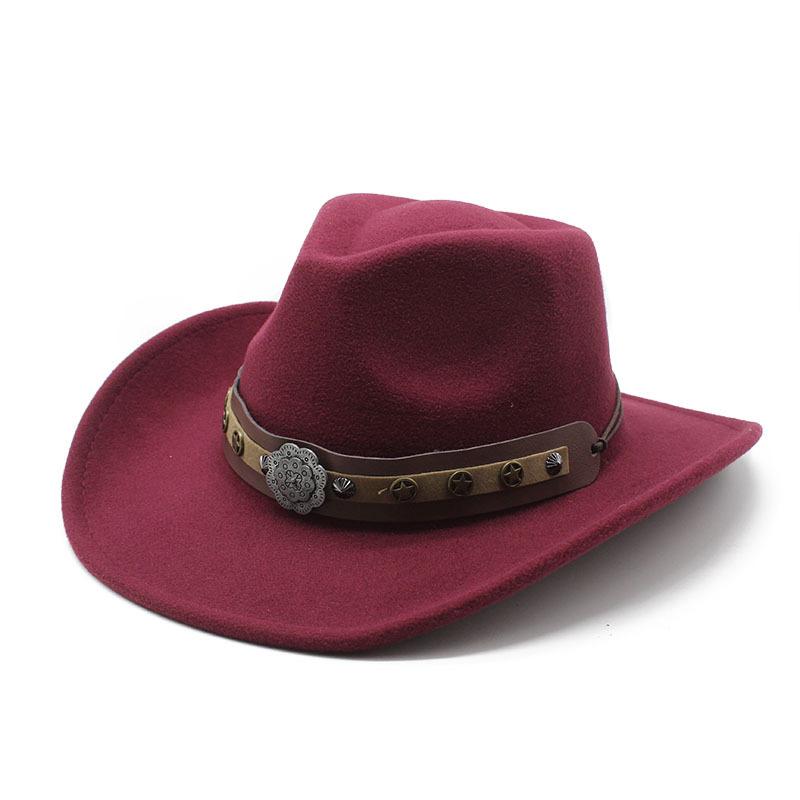 Tibetan Woolen Hat Women'S Versatile British Jazz Top Hat Tourist Mountaineering Western Cowboy Hat Men