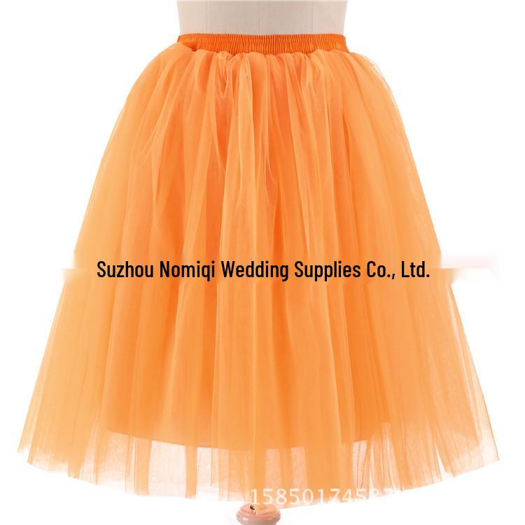Elegant Five-Layer Tulle Half-Length Puffy Skirt - 65cm Long