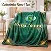 Custom Text Flannel Blanket Sporting CP Print Warm Cozy Blanket Home Sofa Bedding