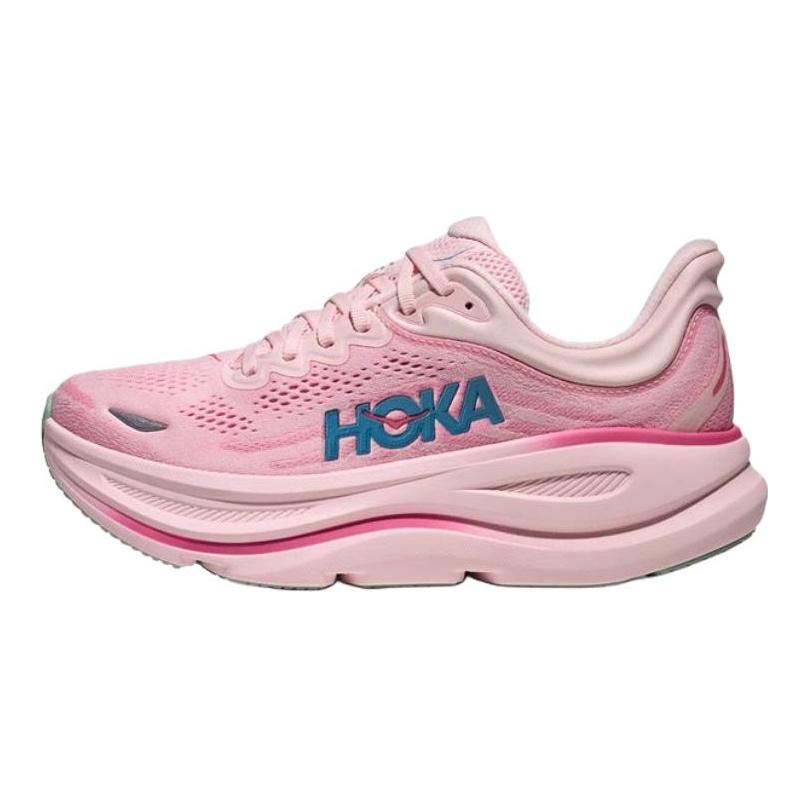 HOKA ONE ONE Bondi 9 Wide Comfortable Versatile Durable Breathable Long Distance Running Shoes Women sneaker Pink 1162014-RSTP