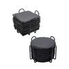 8x Slate Stone Drink Coasters Rustic Tabletop Protection with Holder Cup Coaster for Coffee Table Apartment Home Hotel Bar