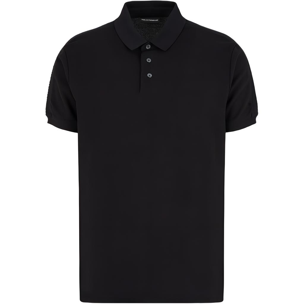 Emporio Armani Solid Color Embroidered Logo Strap Short Sleeve Polo Shirt Men tops Black 6D1F81-1JCYZ-0999