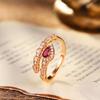 Red Corundum Spirit Snake Personality Niche Ins Design Sense Snake Open Index Finger Ring Women, Versatile Fashion Ring 2026