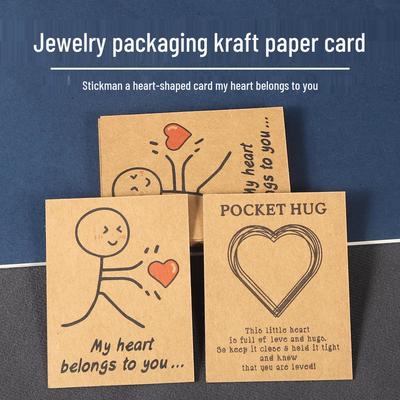 Ensemble de bijoux en pierres précieuses avec carte cadeau bonhomme allumette et emballage kraft DIY