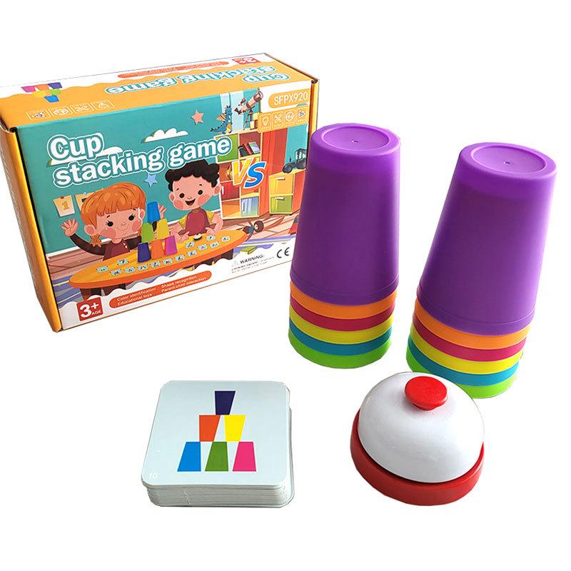 Kids' Educational Speed Stacking Cups - Interactive Tabletop Game for Kindergarten & Parent-Child Play