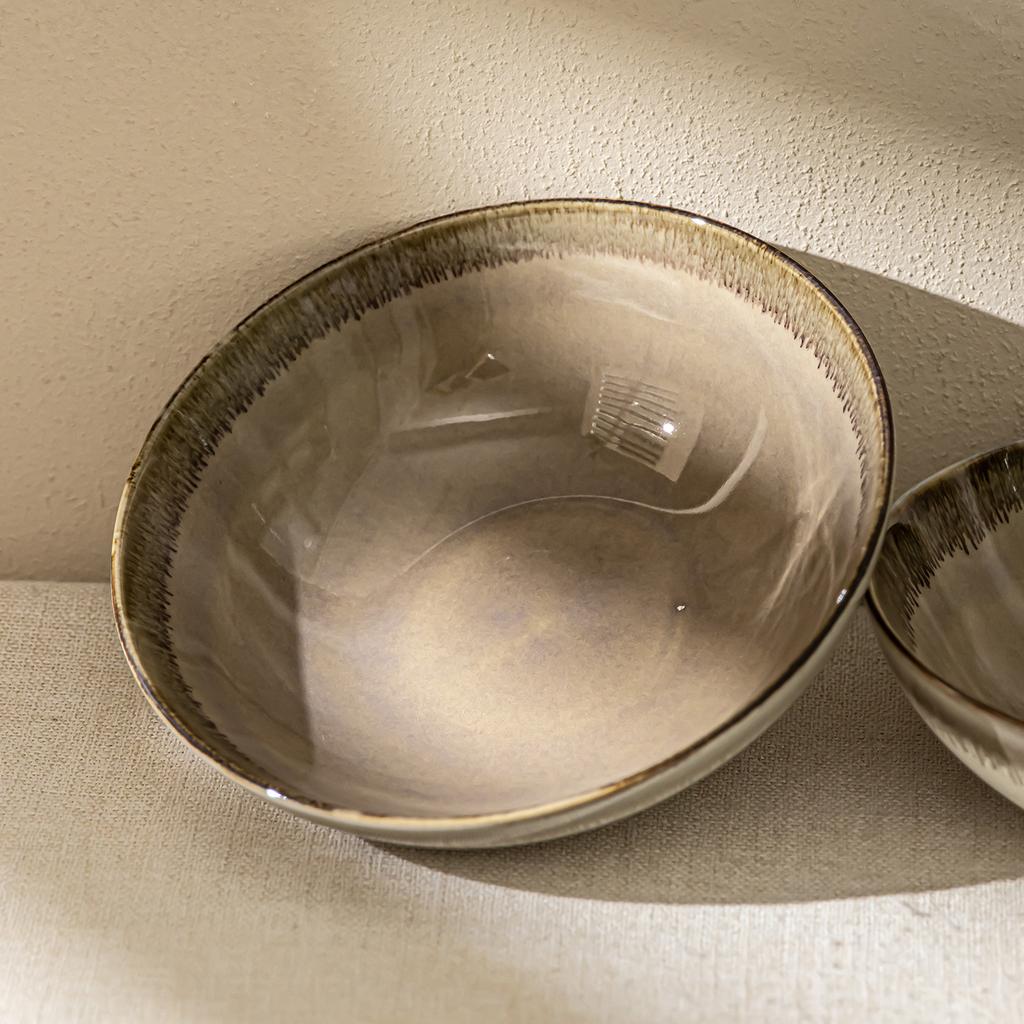 Japanese-Style Large Bowl, Ceramic Bowl, Open Bowl, Household Dish Bowl, Noodle Bowl, Kiln-Changed Tableware, Salad Bowl, Round Large Bowl.
