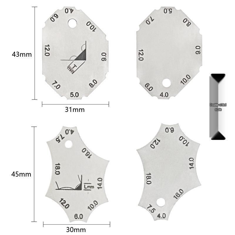 Stainless Steel Right Angle Weld Gauge - Portable Weld Inspection and Measurement Tool