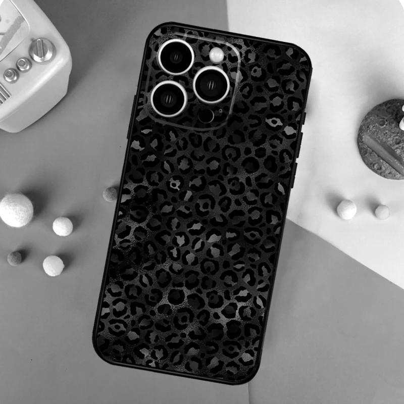 Applicable To Apple IPhone13 Mini Mobile Phone Case, Black and White Leopard Print Texture Mobile Phone Case, Painted and Anti-drop