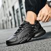 Fashion Black Men's Shoes New Autumn Running Sports Casual Shoes Thick Soled Men's Shoes Oversized Big 48 Daddy Leather Waterproof Joggi
