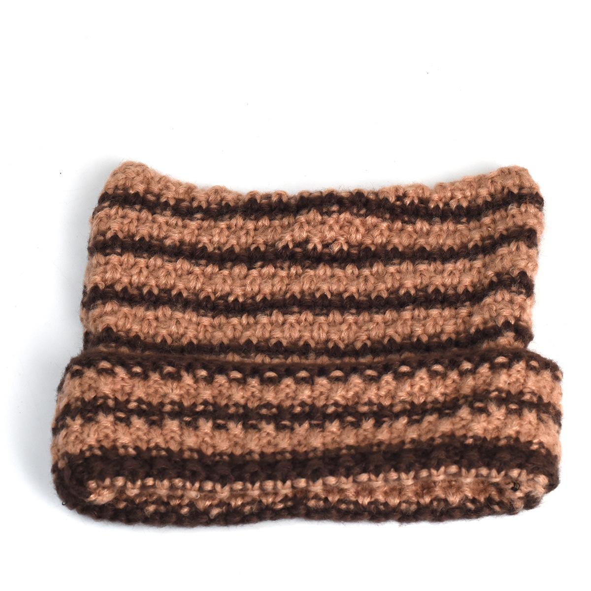 

Autumn And Winter New Warm Wool Hat Cute Cat s Ears Steamed Cat Ear Shaped Bread Korean Fashion Stripe Knitting Hat Pullover Hat